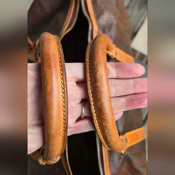 ETRO MILANO Paisley Coated Canvas Vachetta Leather Boston Travel Bag w/ COA - Picture 9 of 13